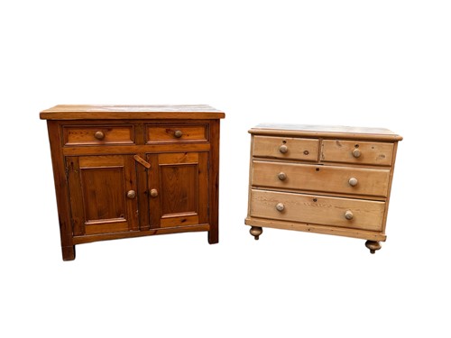 Lot 646 - A Victorian chest of pine drawers, 78 x 90 x...