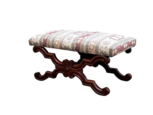 Lot 663 - An early Victorian mahogany x framed stool,...