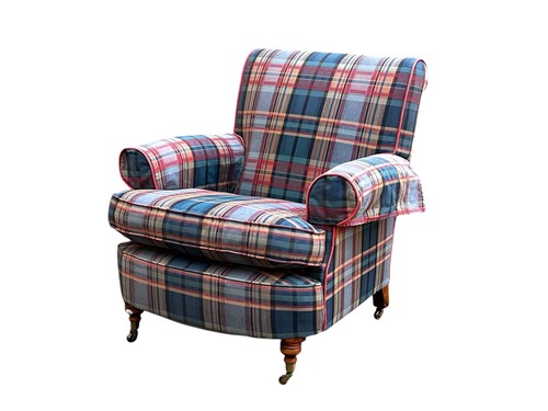 Lot 673 - A Peter Guild upholstered armchair in tartan...