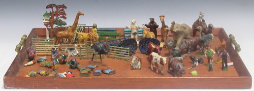Lot 154 - Painted lead zoo animals by Britains and Hill...