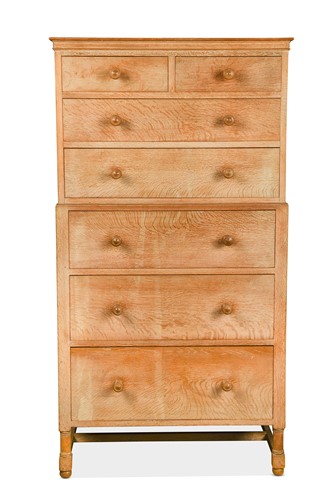 Lot 198 - A Heal's limed oak chest on chest, circa 1925