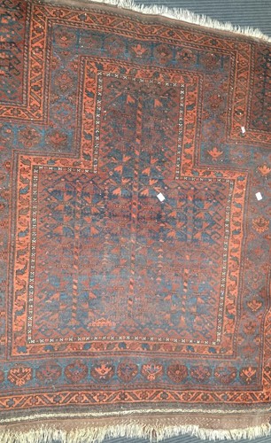 Lot 796 - A late 19th century Baluch fine wool prayer...