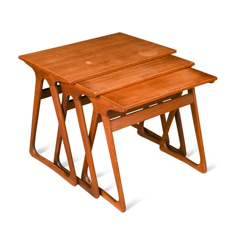Lot 247 - A nest of three Danish teak tables