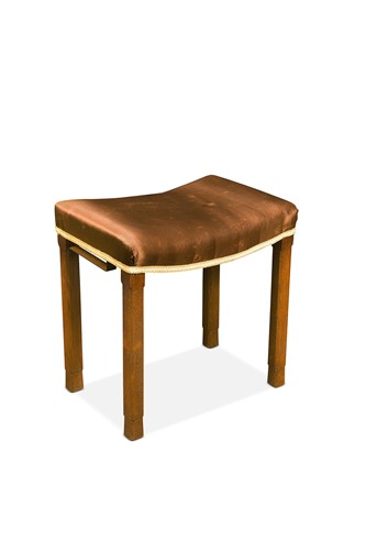 Lot 207 - A George VI limed oak Coronation stool by Waring & Gillow, 1937