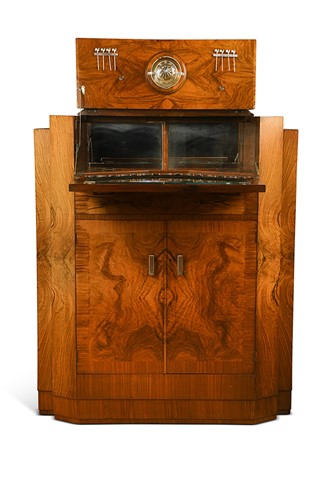 Lot 232 - An Art Deco walnut cocktail cabinet