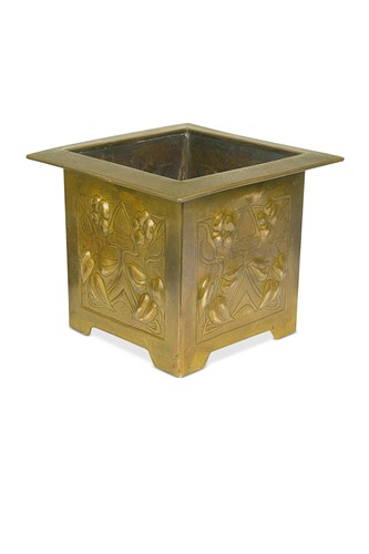 Lot 111 - An Arts & Crafts brass jardiniere