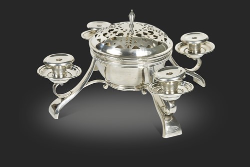 Lot 170 - A Mappin & Webb electroplate centrepiece candelabra