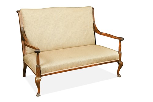 Lot 182 - Attributed to Morris & Co., a Arts & Crafts mahogany framed settee