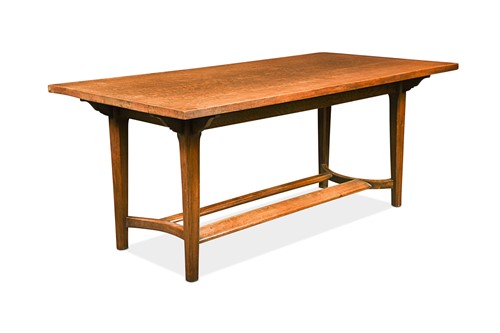 Lot 191 - An Arts & Crafts oak refectory dining table