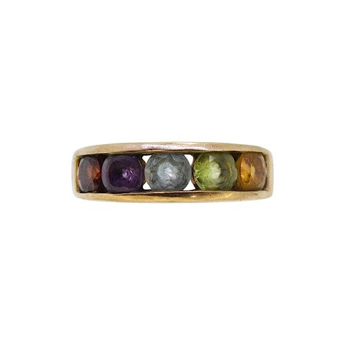 Lot 26 - A 9ct gold multi gemstone ring