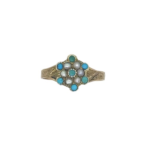 Lot 6 - A Victorian turquoise and split pearl ring