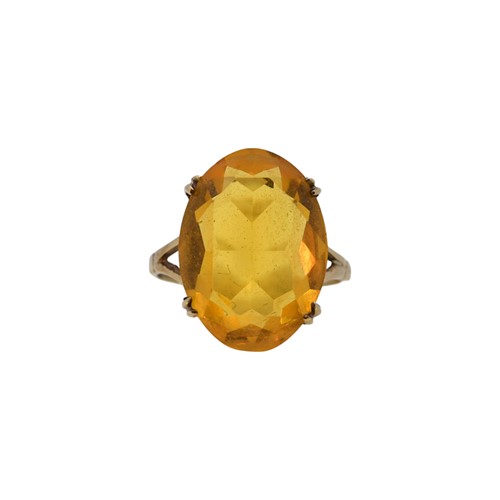 Lot 12 - A 9ct gold single stone citrine ring