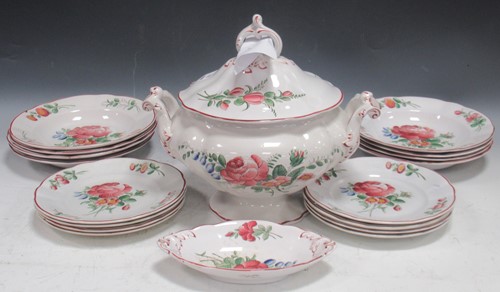 Lot 258 - A Villeroy and Boch tureen and cover, 8 soup...