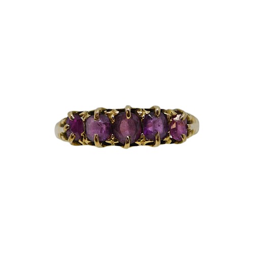 Lot 29 - A five stone ruby ring