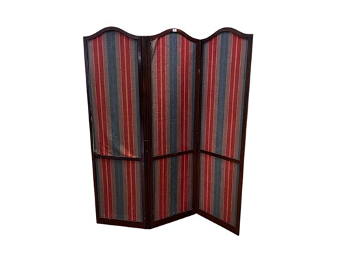 Lot 774 - A 19th century mahogany three fold screen,...