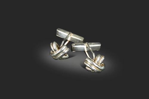Lot 162 - Tiffany & Co., a pair of silver cufflinks