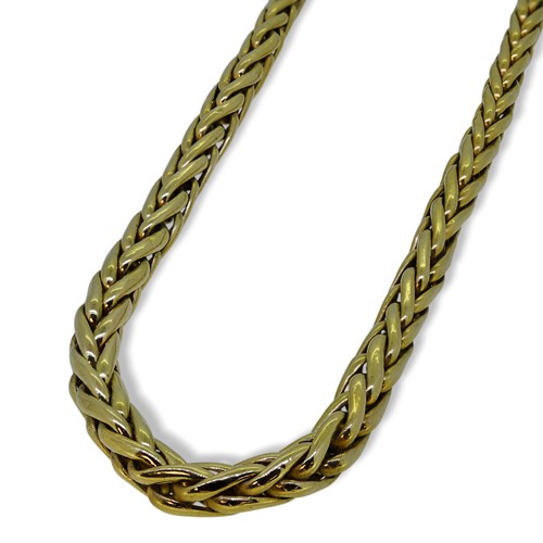 Lot 136 - An 18ct gold tapered foxtail link necklace