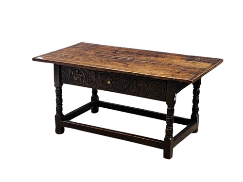 Lot 638 - An 18th century and later oak occasional table