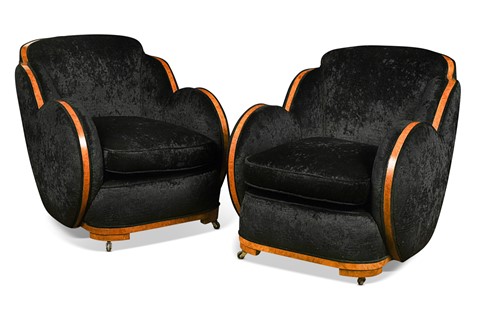 Lot 233 - Attributed to Harry & Lou Epstein, a pair of Art Deco Cloud armchairs, circa 1930