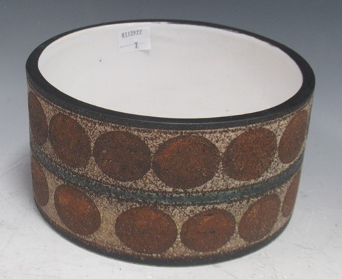 Lot 170 - A Troika drum form bowl decorated with bands...