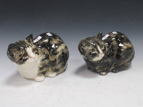 Lot 75 - A pair of Jenny Winstanley pottery cats with...