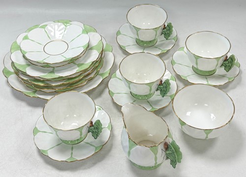 Lot 24 - Aynsley, a 'Butterfly and Cabbage' pattern part tea service