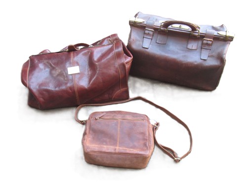 Lot 249 - A large Gladstone bag with brass mounts, a...