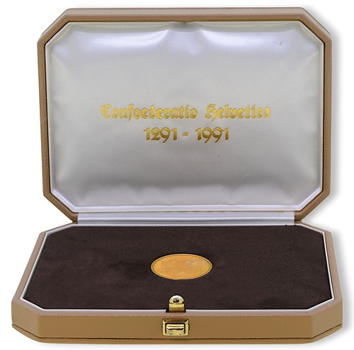 Lot 193 - Switzerland - A gold 250Fr commemorative issue coin