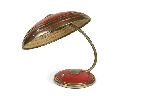Lot 222 - A German Helo Leuchten enamelled desk lamp