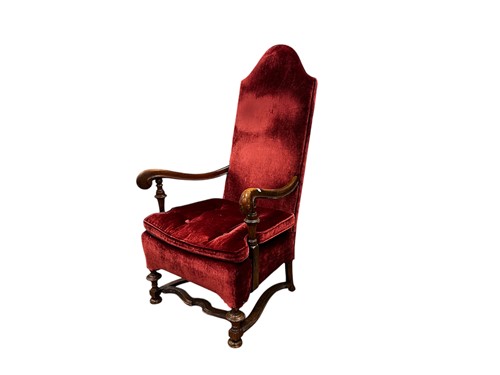Lot 658 - A 19th century French walnut high back...