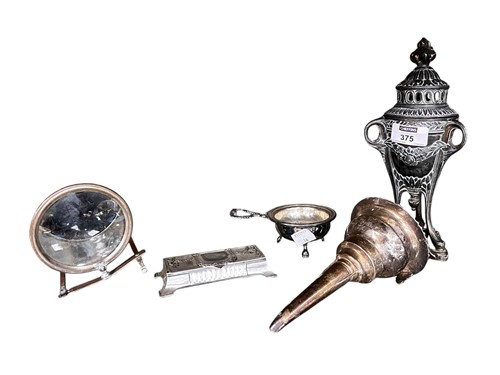 Lot 375 - Various silverplated items to include; a wine...