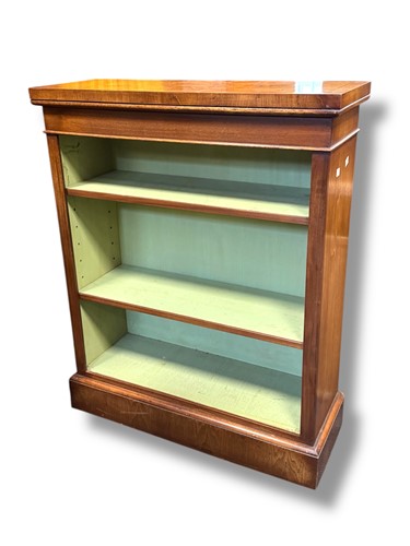 Lot 652 - A walnut open bookcase, 95 x 76 x 28.5cm