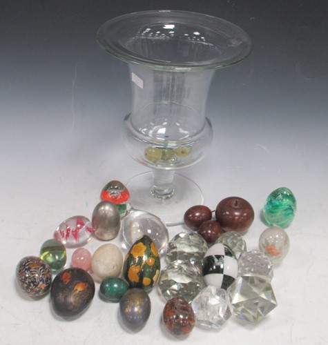 Lot 269 - A glass campagna urn with a collection of...