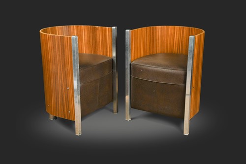 Lot 283 - OB&B, a pair of contemporary tub armchairs