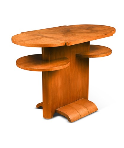 Lot 229 - An Art Deco walnut cloud shaped centre table