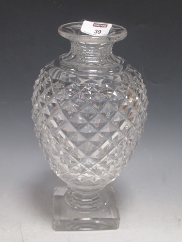 Lot 39 - A Baccarat crystal decanter, diaper pattern,...