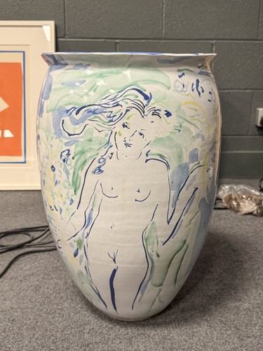Lot 71 - Philip Sutton RA (1928-), a large terracotta vase