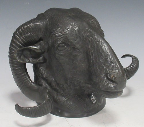 Lot 271 - A bronze rams head