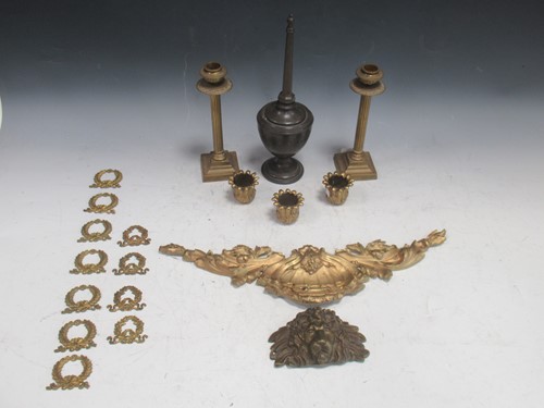 Lot 275 - A collection of gilt bronze metal wares...