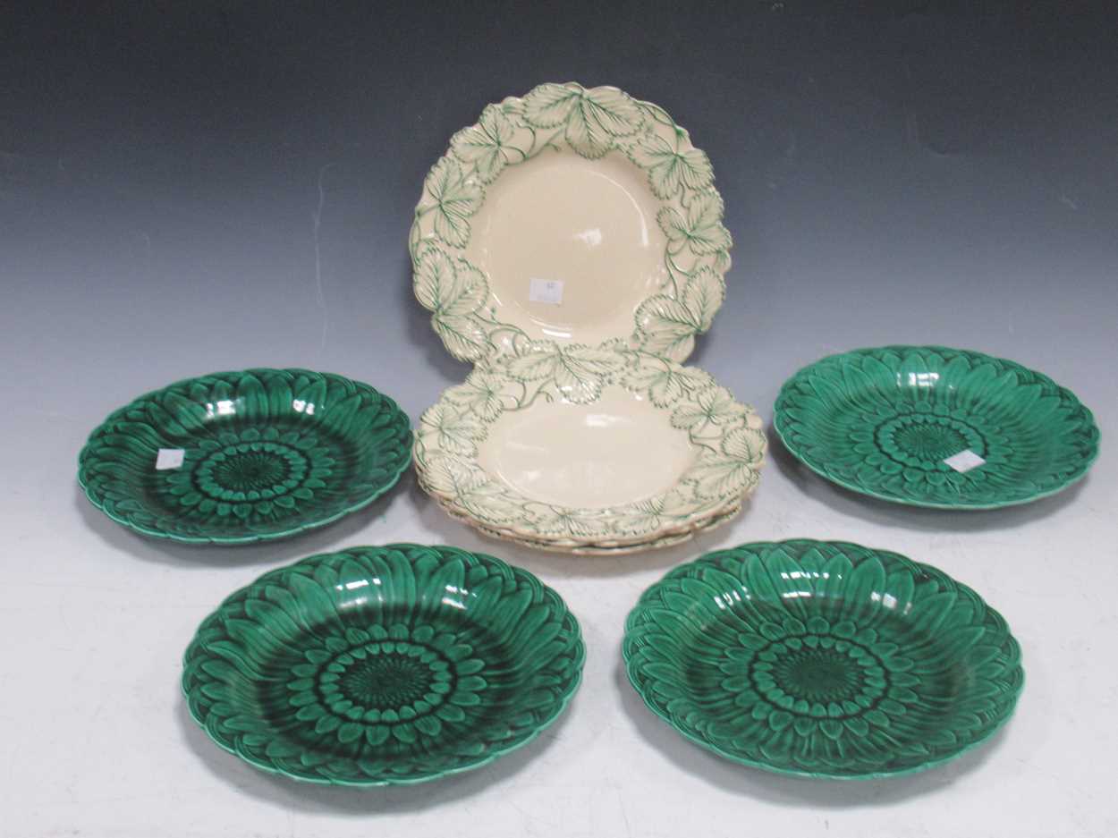 Lot 277 - A collection of four majolica plates with...