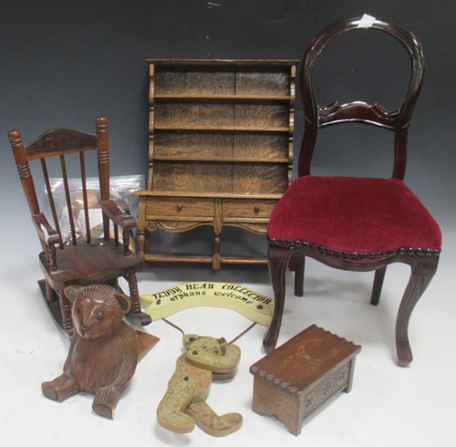 Lot 90 - Bears and Dolls House furniture; Steiff 'Anna...