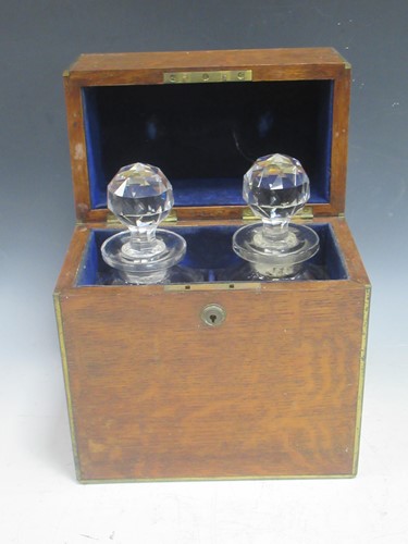 Lot 68 - A late 19th century oak and brass bound...