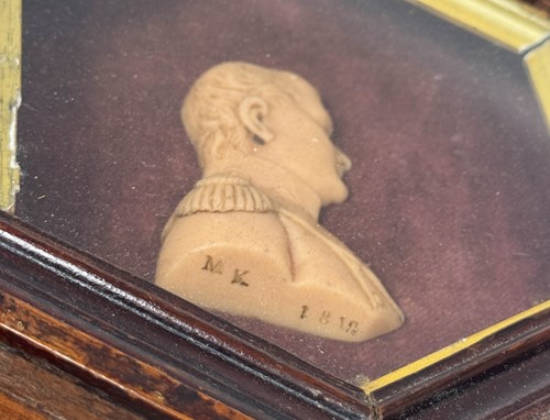 Lot 494 - A wax relief portrait of Napoleon Bonaparte, 19th century