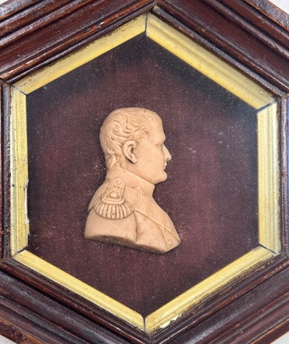 Lot 494 - A wax relief portrait of Napoleon Bonaparte, 19th century