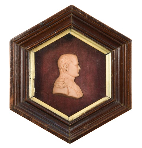 Lot 494 - A wax relief portrait of Napoleon Bonaparte, 19th century