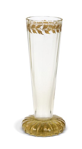 Lot 1 - A Gallé gilt decorated glass vase