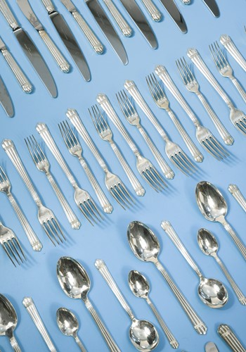 Lot 168 - Christofle, an extensive French metalwares Aria pattern flatware service