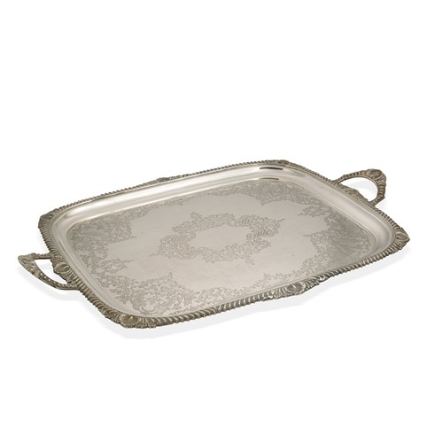 Lot 414 - A Victorian silver two handled tray