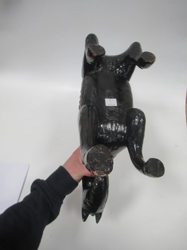 Lot 6 - A Thai glazed and embellished terracotta horse