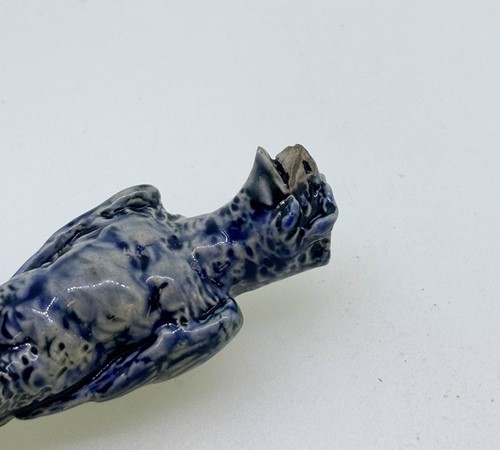 Lot 21 - Robert Wallace Martin for the Martin Brothers, a miniature stoneware bird, 1912-1913